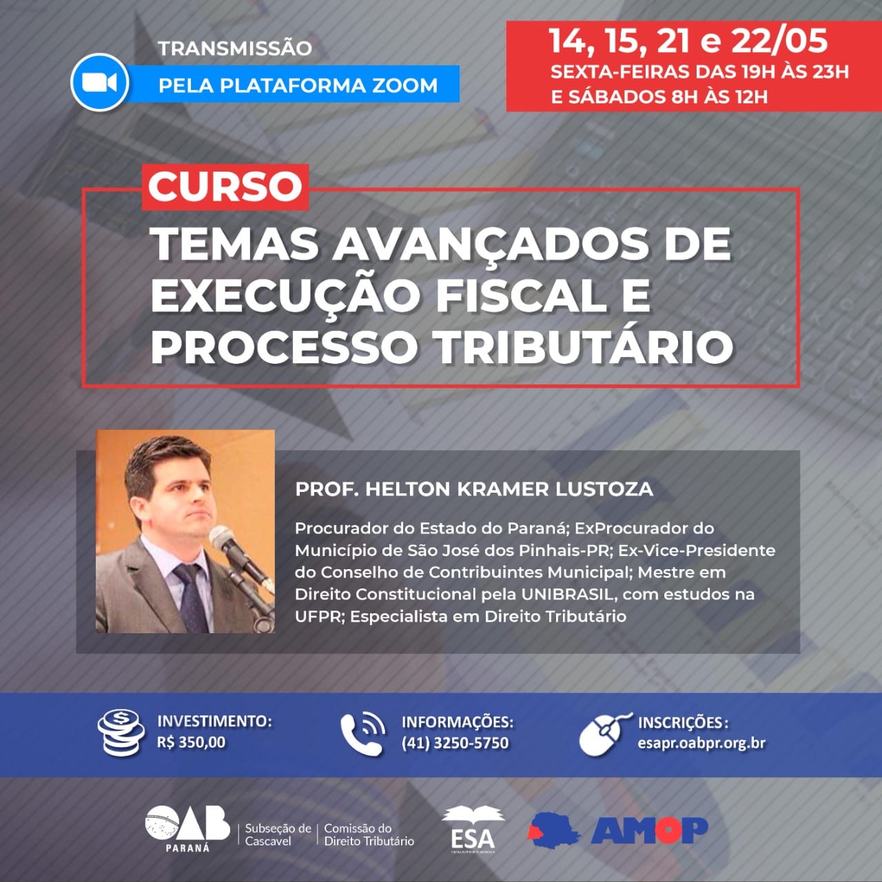 CURSO - TEMAS AVANÇADOS DE EXECUÇÃO FISCAL E PROCESSO TRIBUTÁRIO 