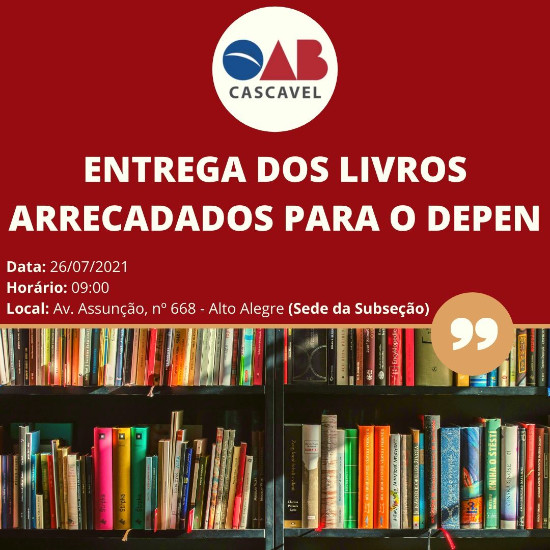 Entrega dos livros arrecadados para o Depen
