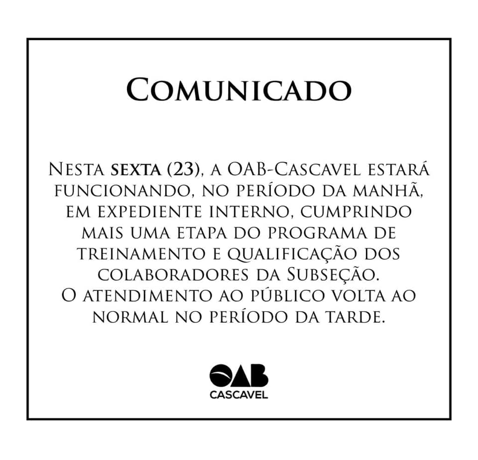 COMUNICADO - EXPEDIENTE INTERNO
