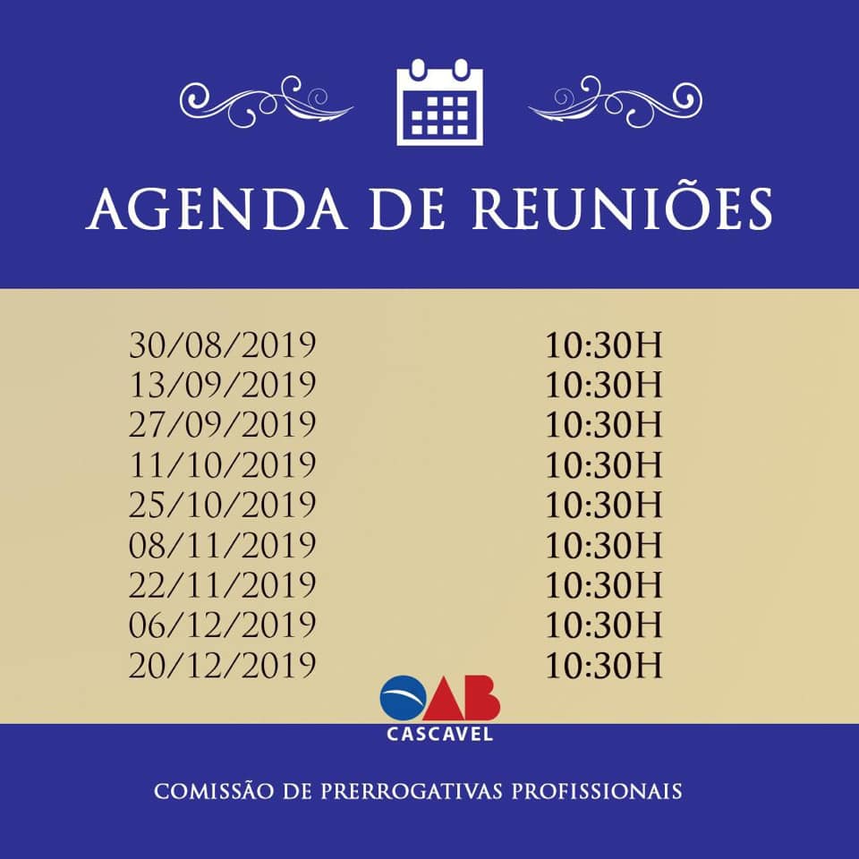 Agenda de Reuniões - Comissão de Prerrogativas Profissionais