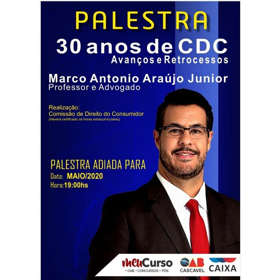 COMUNICADO DE ADIAMENTO DA PALESTRA