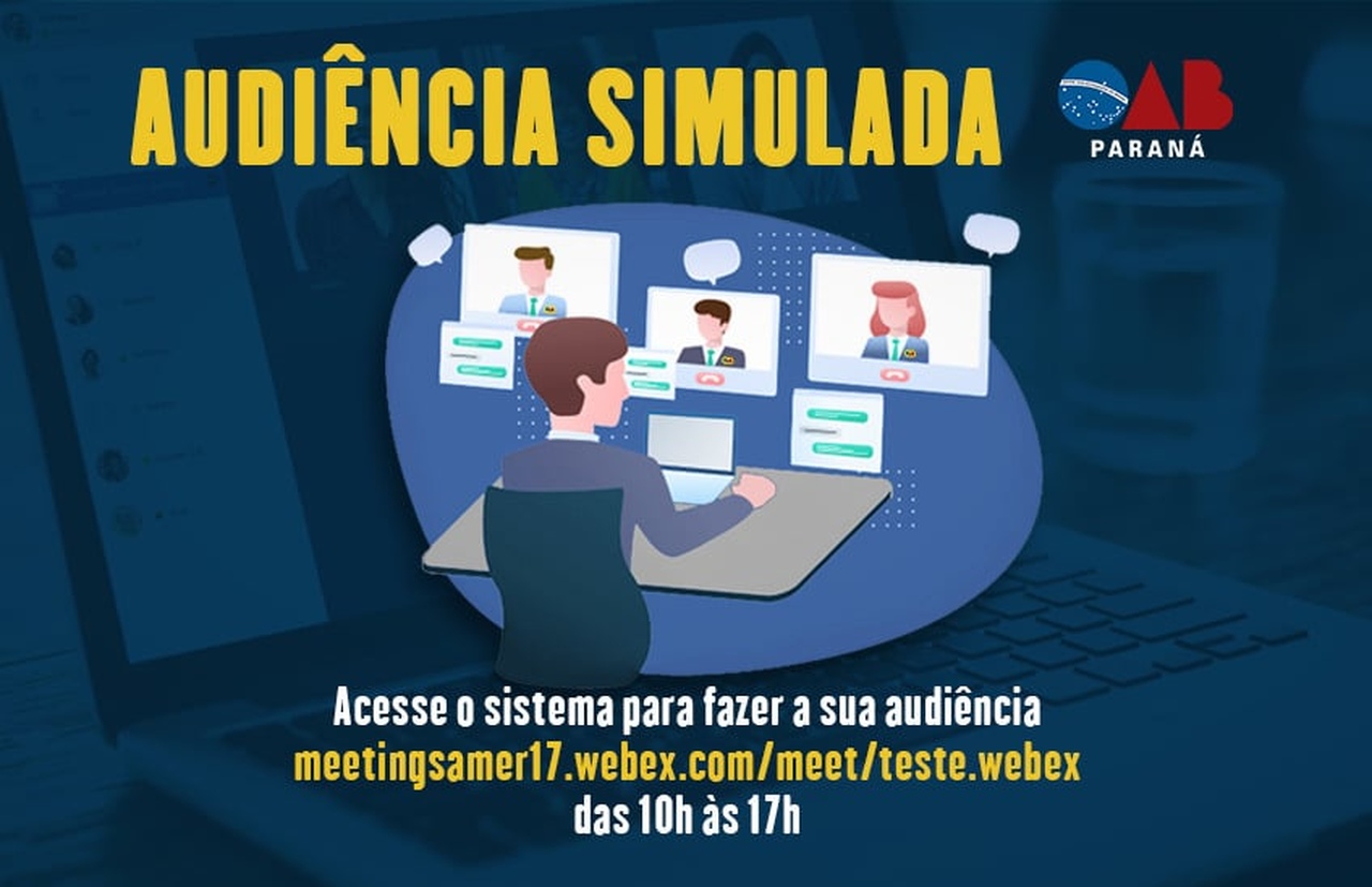 Teste seus equipamentos na sala virtual de audiências da OAB Paraná